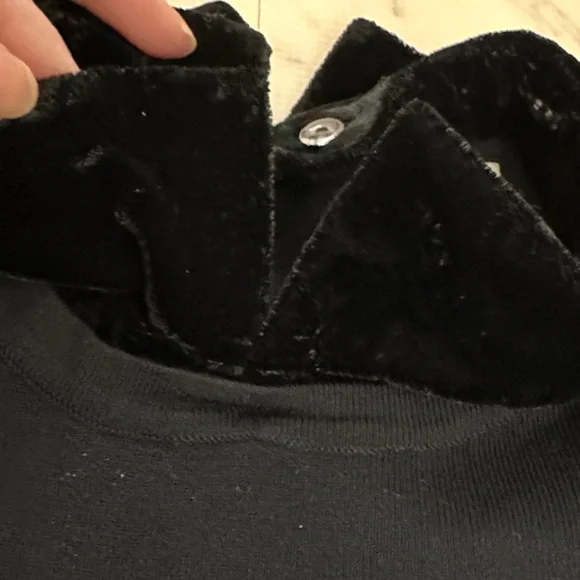 Maison Jules Black Long Sleeve Top with Detachable Jewel Collar - Picture 5 of 6